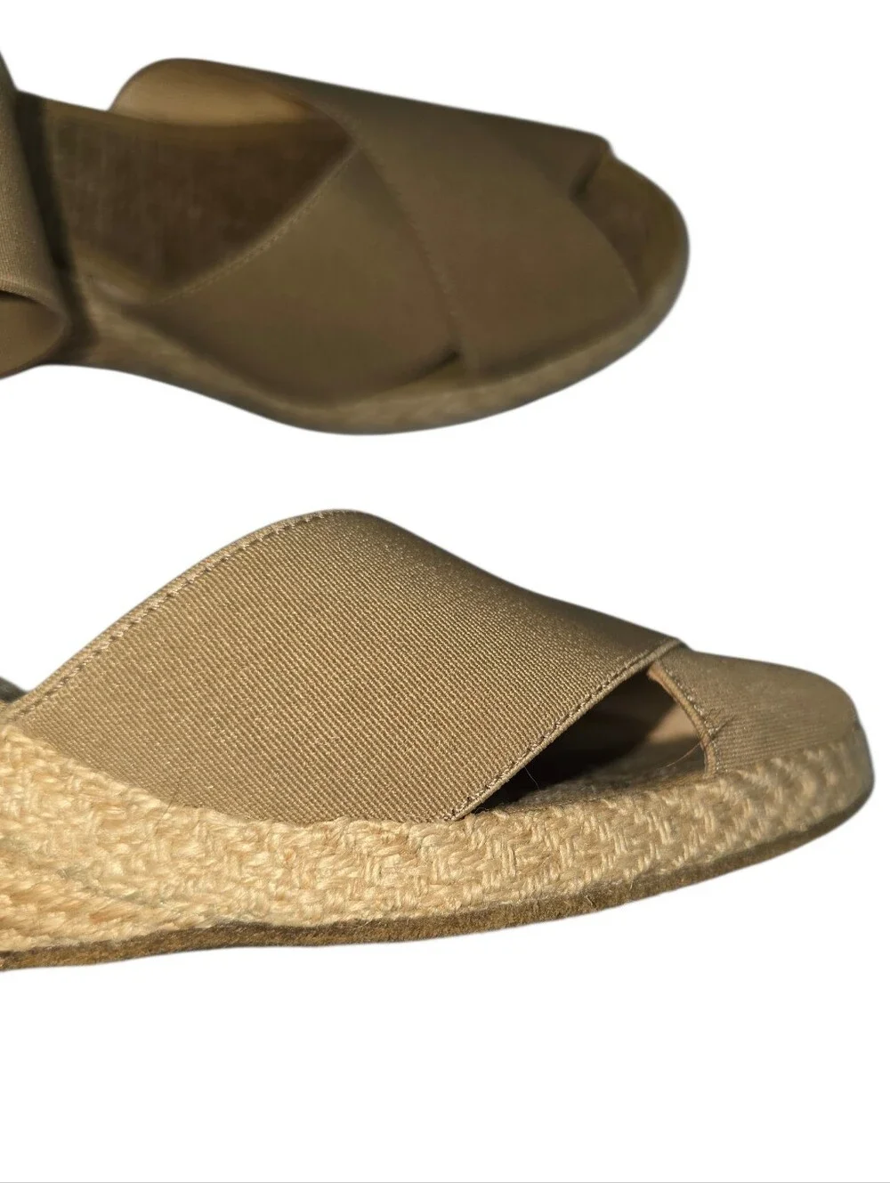 André Assous Erika Espadrille Wedge Sandals Tan Size 9.5 Made in Spain